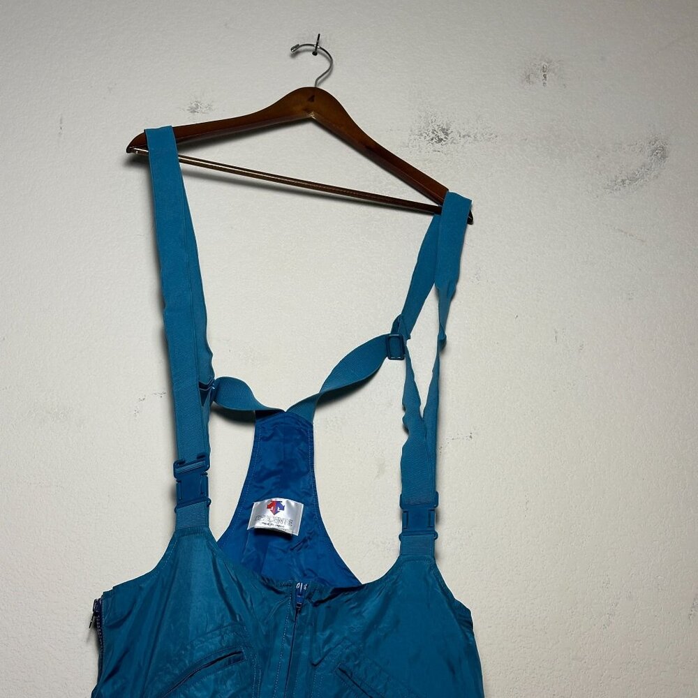 Descente Snow SKi Pants Men One Size Blue Insulated Snow Bib Overalls Made Japan - Picture 1 of 16